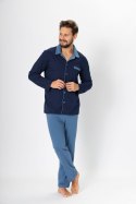 PIŻAMA MĘSKA NORBERT 670 GRANAT/JEANS XL