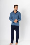 PIŻAMA MĘSKA NORBERT 670 JEANS/GRANAT 2XL