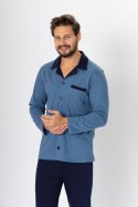 PIŻAMA MĘSKA NORBERT 670 JEANS/GRANAT 2XL