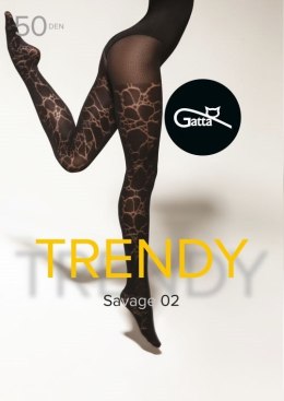 SAVAGE 01, 02 - RAJSTOPY DAMSKIE WZORZYSTE 50 DEN 000.90V - TRENDY 23/24 wzór 02 NERO 3-M