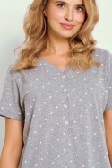 Koszula nocna damska krótki rękaw Meg 3326 S/S 25 wz.01 Taro kolor szary melanż rozmiar M
