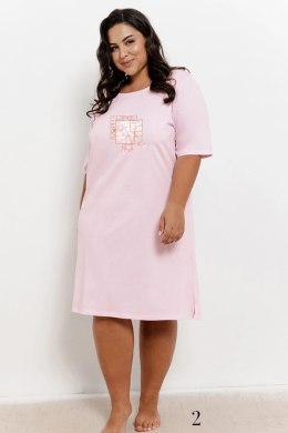 Koszula nocna damska krótki rękaw PLUS SIZE Isla 3365 S/S 25 wz.02 Taro kolor różowy rozmiar 4XL