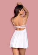 Girlly babydoll i stringi Obsessive kolor biel i ecru rozmiar S/M